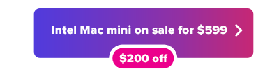 دکمه Apple Mac mini 599 دلار برای فروش به رنگ بنفش